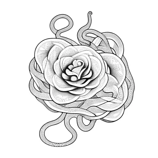  snake climbing plant tattoo design idea