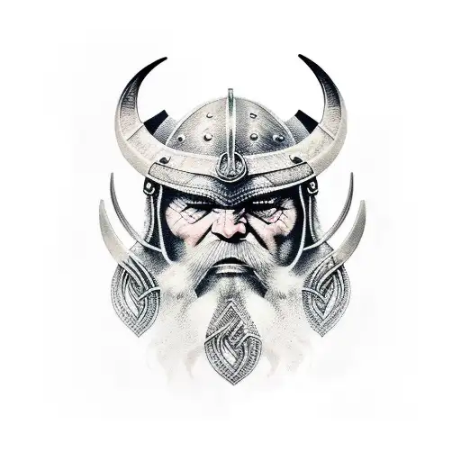 viking, moon tattoo design idea