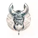 viking, moon tattoo design idea