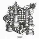 jiu jitsu chess pieces tattoo design idea