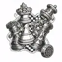 jiu jitsu chess pieces tattoo design idea