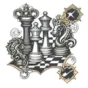 jiu jitsu chess pieces tattoo design idea
