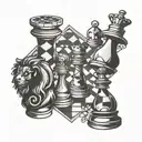 jiu jitsu chess pieces tattoo design idea