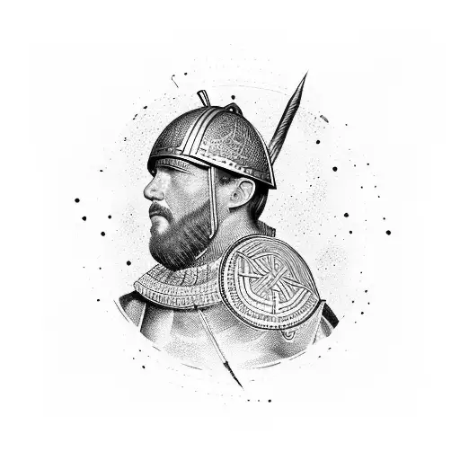 a roman soldier tattoo design idea