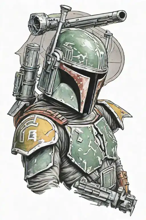 boba fett tattoo design idea