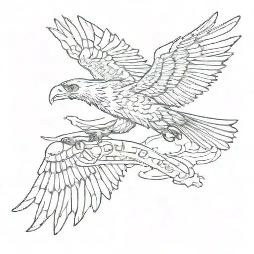 eagle snakes plane flying tattoo design idea