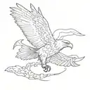 eagle snakes plane tattoo design idea