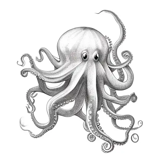 Octopus dunking a basketball tattoo design idea