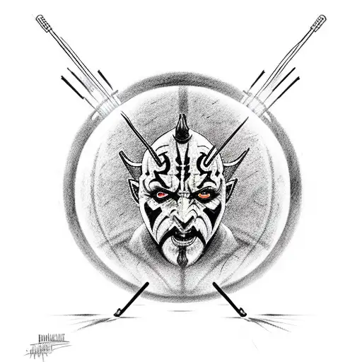 Darth Maul dunking a basketball tattoo design idea