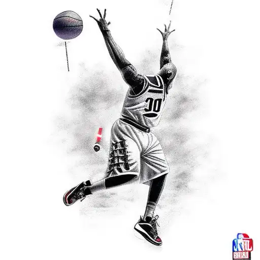 Darth Maul dunking a basketball tattoo design idea