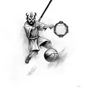 Darth Maul dunking a basketball tattoo design idea