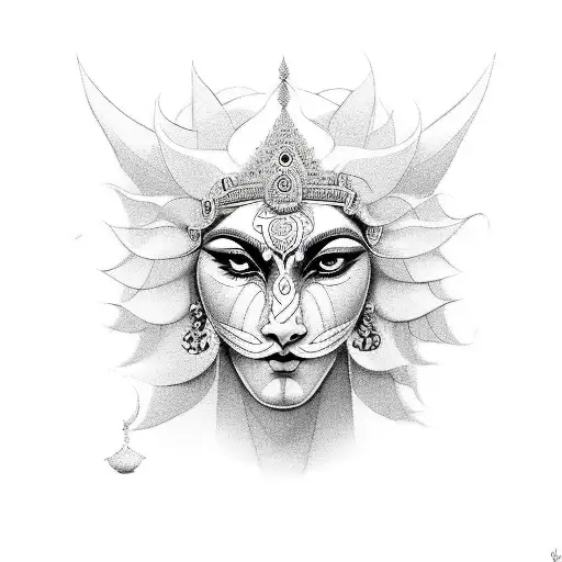 durga tattoo design idea