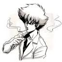 Spike Spiegel smoking tattoo design idea