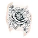 labyrinth and roses tattoo design idea