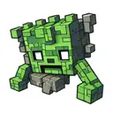 Minecraft creeper leaning to look out of a hole tattoo design idea