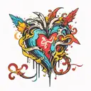 ragged heart tattoo design idea