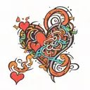 ragged heart tattoo design idea