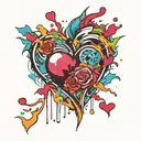 ragged heart tattoo design idea