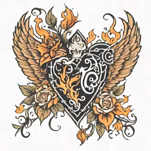 set your heart ablaze  tattoo design idea