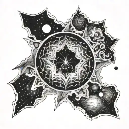 lsd infinite space nebula star tattoo design idea
