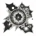 lsd infinite space nebula star tattoo design idea