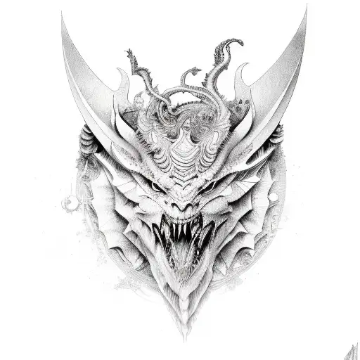 A mythical creature representing the intersection of fantasy and psychology tattoo design idea