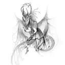 A mythical creature representing the intersection of fantasy and psychology tattoo design idea
