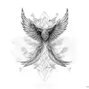 wings and fire tattoo design idea