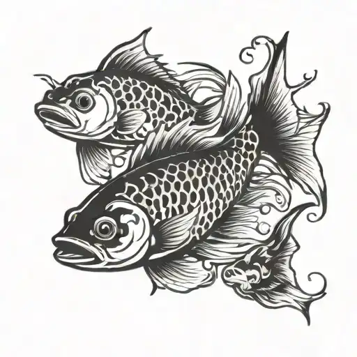 fishes black & white tattoo tattoo design idea
