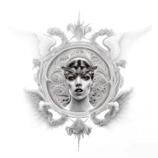 psyche and eros tattoo design idea