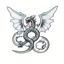 Dungeons and Dragons dragon ampersand symbol tattoo design idea