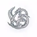 Dungeons and Dragons dragon ampersand symbol tattoo design idea