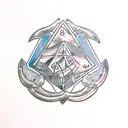 Dungeons and Dragons dragon ampersand symbol tattoo design idea