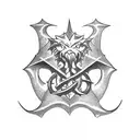 Dungeons and Dragons dragon ampersand symbol tattoo design idea