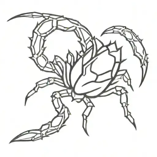 scorpion with ice spikes tattoo design idea