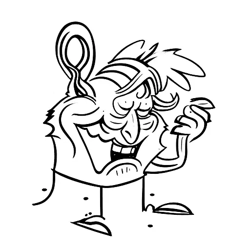 A sketch of a troll playing pranks on unsuspecting people tattoo design idea