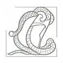 snake with wine bottle tattoo design idea