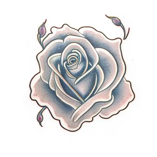 weed rose tattoo design idea