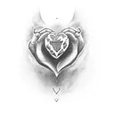 heart semicolon tattoo design idea