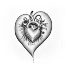 heart semicolon tattoo design idea
