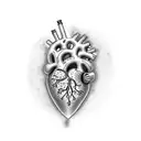 heart semicolon tattoo design idea