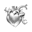 heart semicolon tattoo design idea