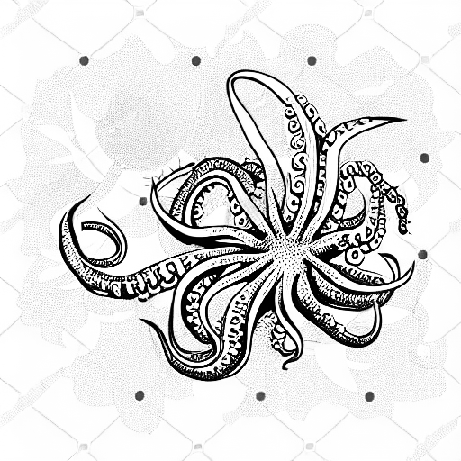 octopus, ukulele, sunflower and a rose tattoo design idea