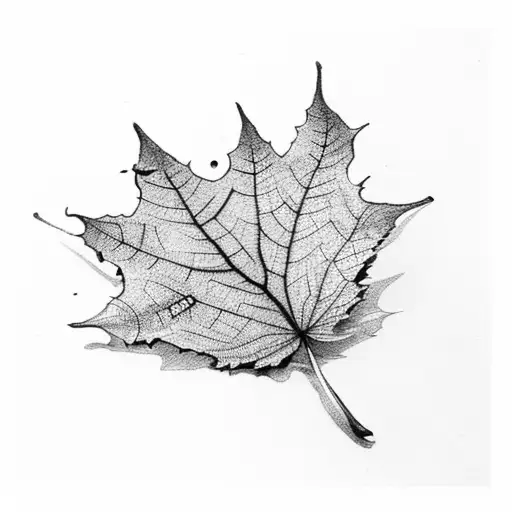 falling leaves in the wind tattoo design idea