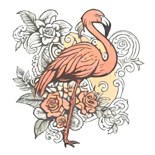 flamingo standing on one leg tattoo tattoo design idea