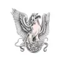 Libra scale weighing sins and forgiveness  tattoo design idea