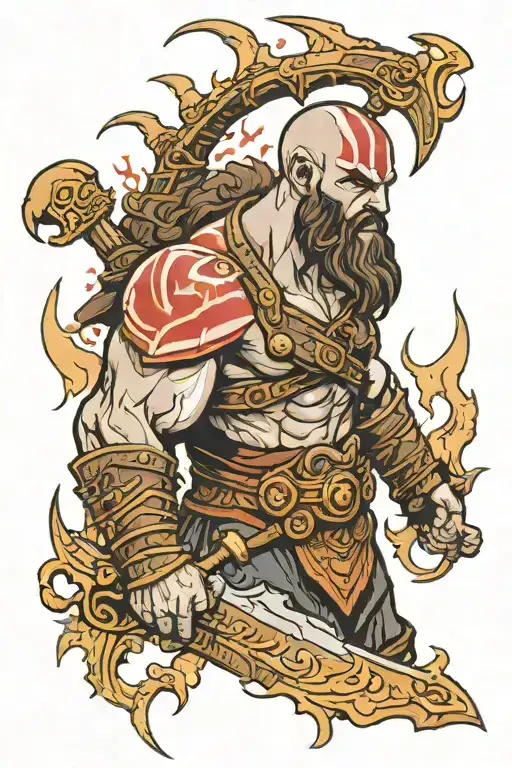 god of war color tattoo tattoo design idea