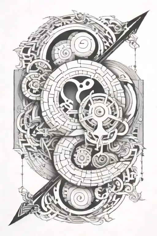 prime number theory interwoven tattoo design idea