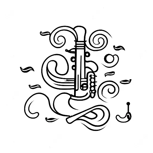 saxophone tattoo design idea