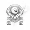 Scrolls with text on, over three lines tattoo design idea